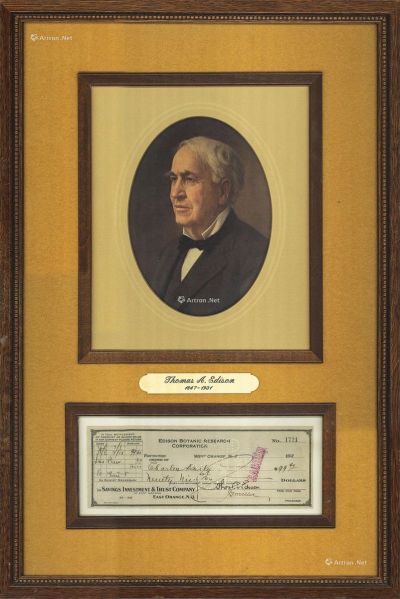 1929年爱迪生签名支票