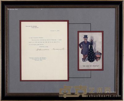 1908年美国26任总统西奥多·罗斯福给加州大学校长亲笔签名信 