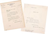 1934-1940年美国31任总统赫伯特·胡佛亲笔签名信函两件