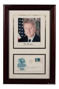美国42任总统克林顿签名照片