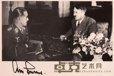 德国王牌飞行员阿道夫·加兰德与希特勒签名照片 