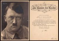 1935年希特勒签名照片及签名委任状