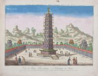 18世纪?德国著名版画家Habermann手绘南京大报恩寺古琉璃塔版画一幅