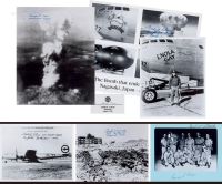 美国原子弹轰炸日本机组成员签名照片及卡片一组八张