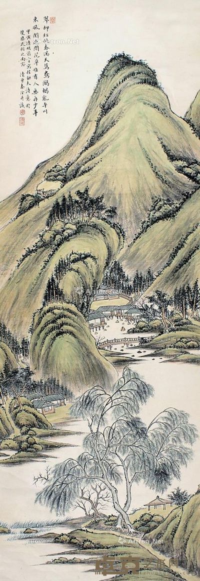 秦淦山水 141×46cm