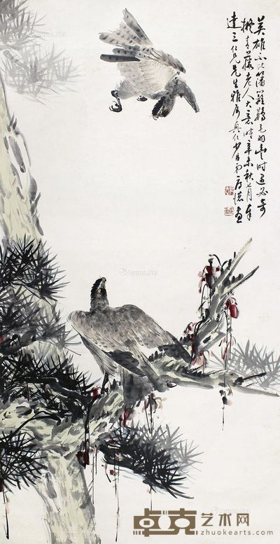 房少臣松鹰 130×64cm