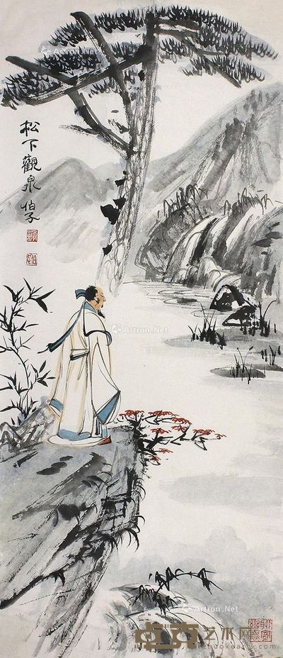 谢伯子高士图 36×82cm