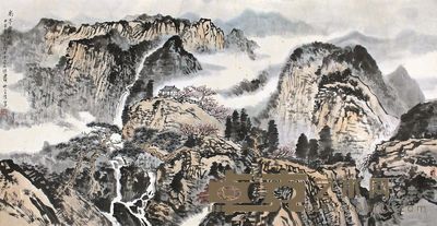 徐建明山水 131×67cm