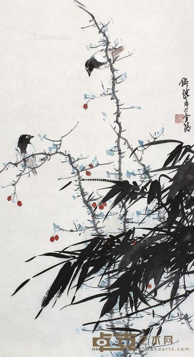 徐纯原花鸟 44×88cm