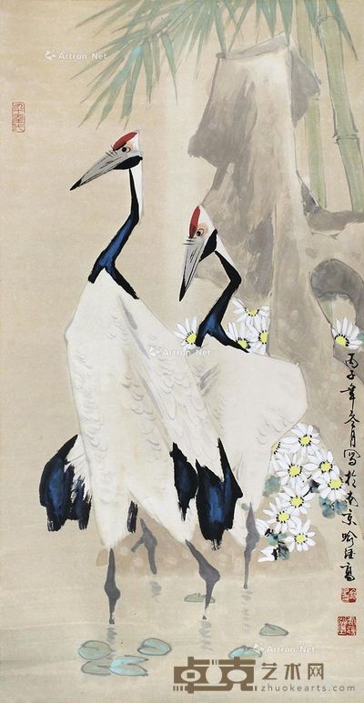 喻继高鹤 92×47cm