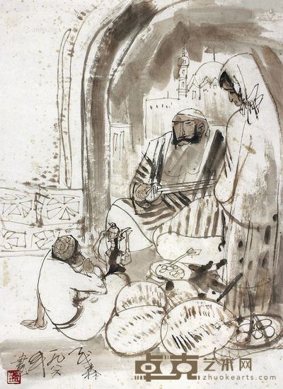 盖茂森人物 46×33.5cm