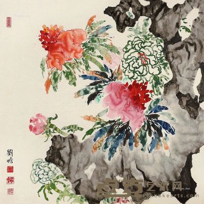 刘蟾牡丹芳华 66×66cm