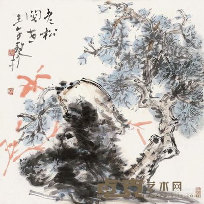 吴冠南老松阅老 67×67cm