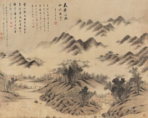 潘思牧1830年作临董其昌山水