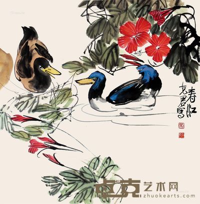 宋克君 花鸟 68×68cm