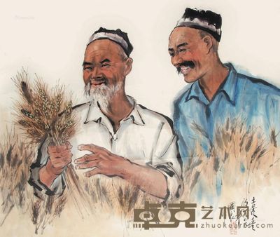史国良 庆丰收 68×79cm