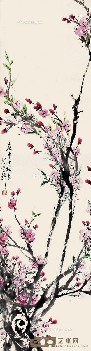 张书旗 花卉 127×33cm