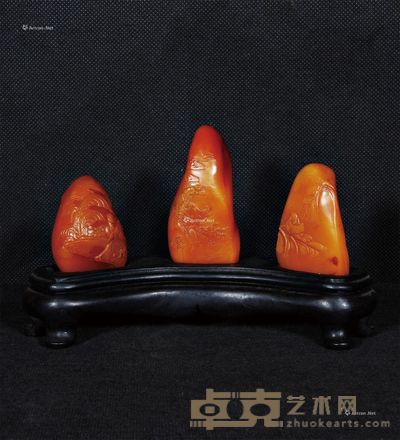 寿山石雕人物摆件 (一组) --