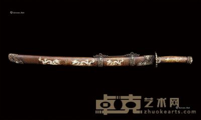 嵌银龙纹刀 长90cm