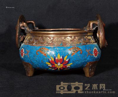 掐丝珐琅香炉 长18cm