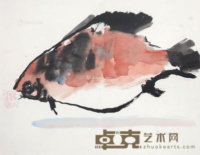 朱铭 鱼 34×43cm
