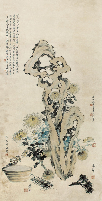 黄山寿 菊石图