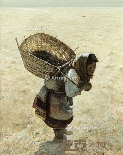 1978年作 荒凉的沼泽地 画框 油彩画布 76.3×61cm