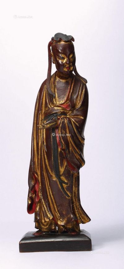 16世纪 铜漆金高士像