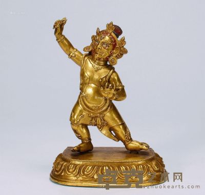 18世纪 铜鎏金金刚手菩萨 高19cm