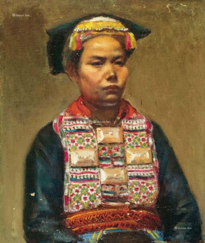 王道源1953年作壮族妇女肖像