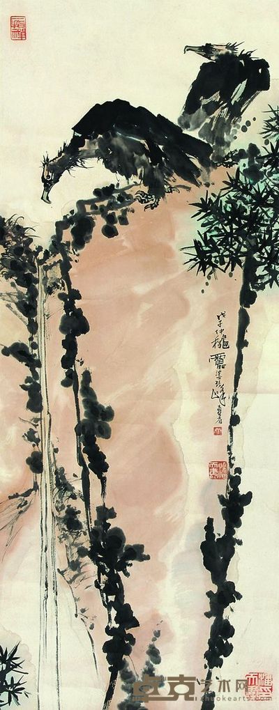 潘天寿 秃鹫 87×34