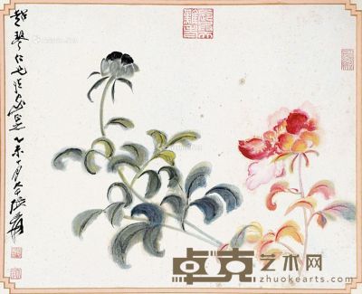张大千 花卉 32×40cm