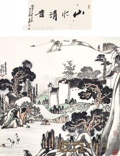 朱修立 山水 68×68cm