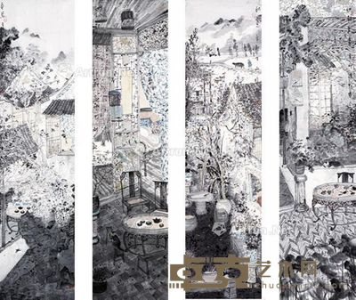 方向 风景 139×35cm×4