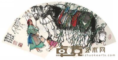 史国良 饮马图 30×72cm