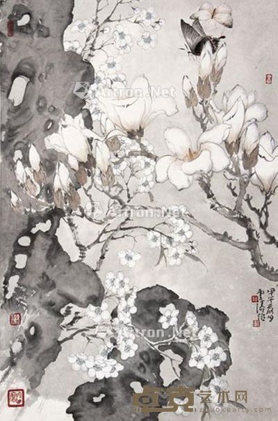 李云涛 玉兰蝴蝶 69×46cm