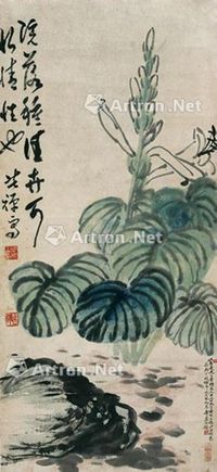 李苦禅 玉簪花