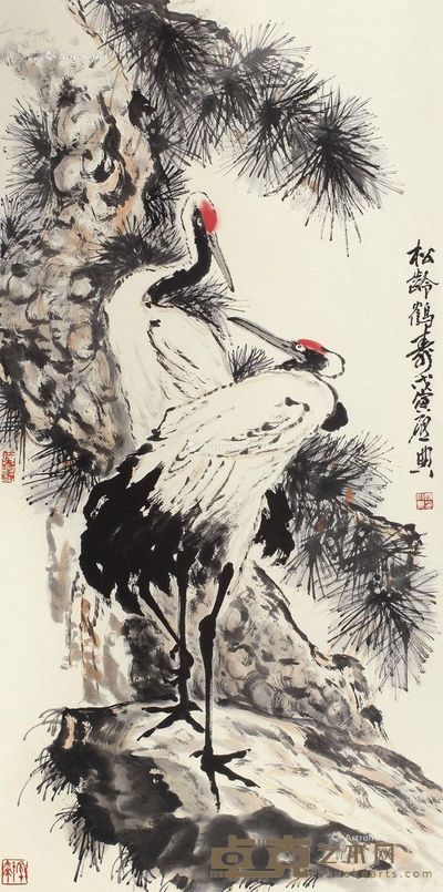 乍启典 松龄鹤寿 135.5×67cm