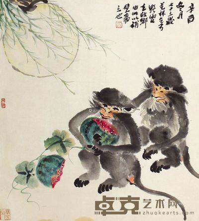 蒋雨浓 猴 70.5×63.5cm