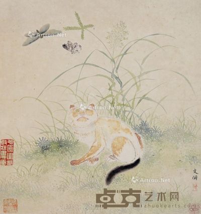 文淑 猫 33×30cm