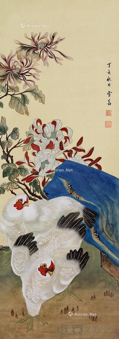陈之佛 大吉图 94×34cm