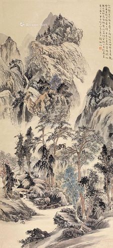 顾坤伯 溪山飞瀑