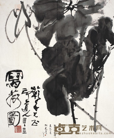 傅嘉仪 白菡萏香初过雨 68×56cm
