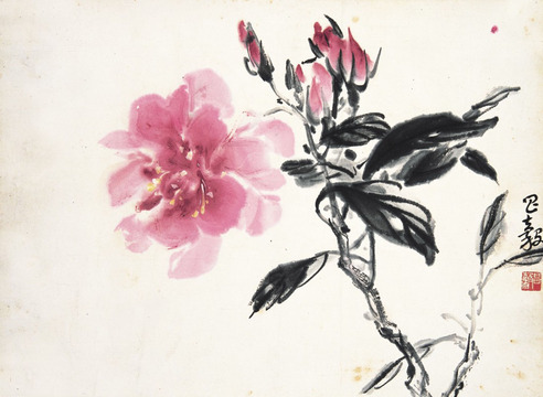 周昌榖 红芳漙露