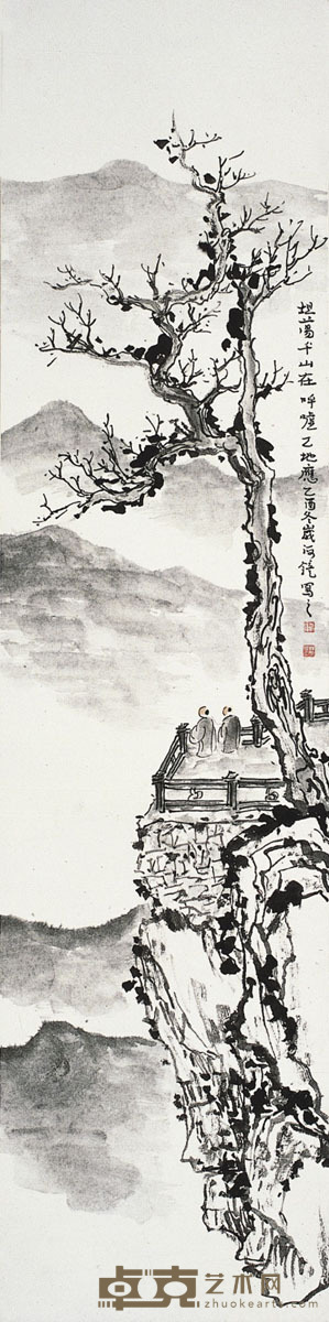 林海钟 古树荒台 136×34cm