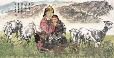 梁平波 高原情深 69×136cm