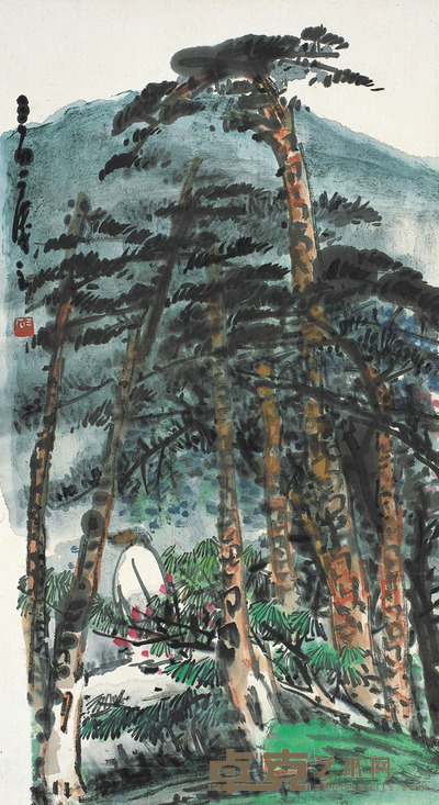 曾宓 松林萧散 67×37cm