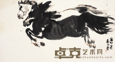 刘旦宅 騊駼騄驪 43×79cm
