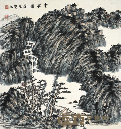 寿觉生 溪山晴好 52×48.5cm