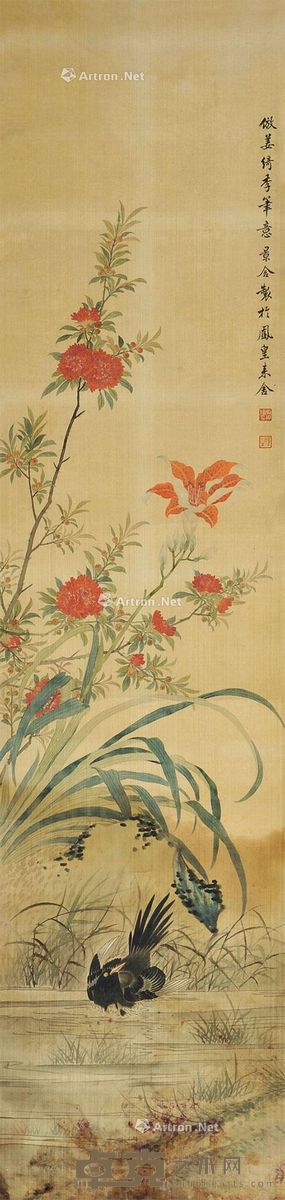 马家桐 花卉 138×34cm